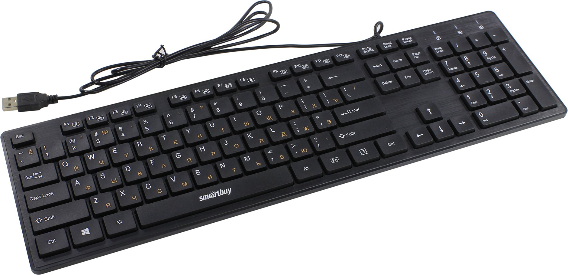 Клавиатура мультимедийная с USB хабами Smartbuy 232 USB черная (SBK-232H-K)