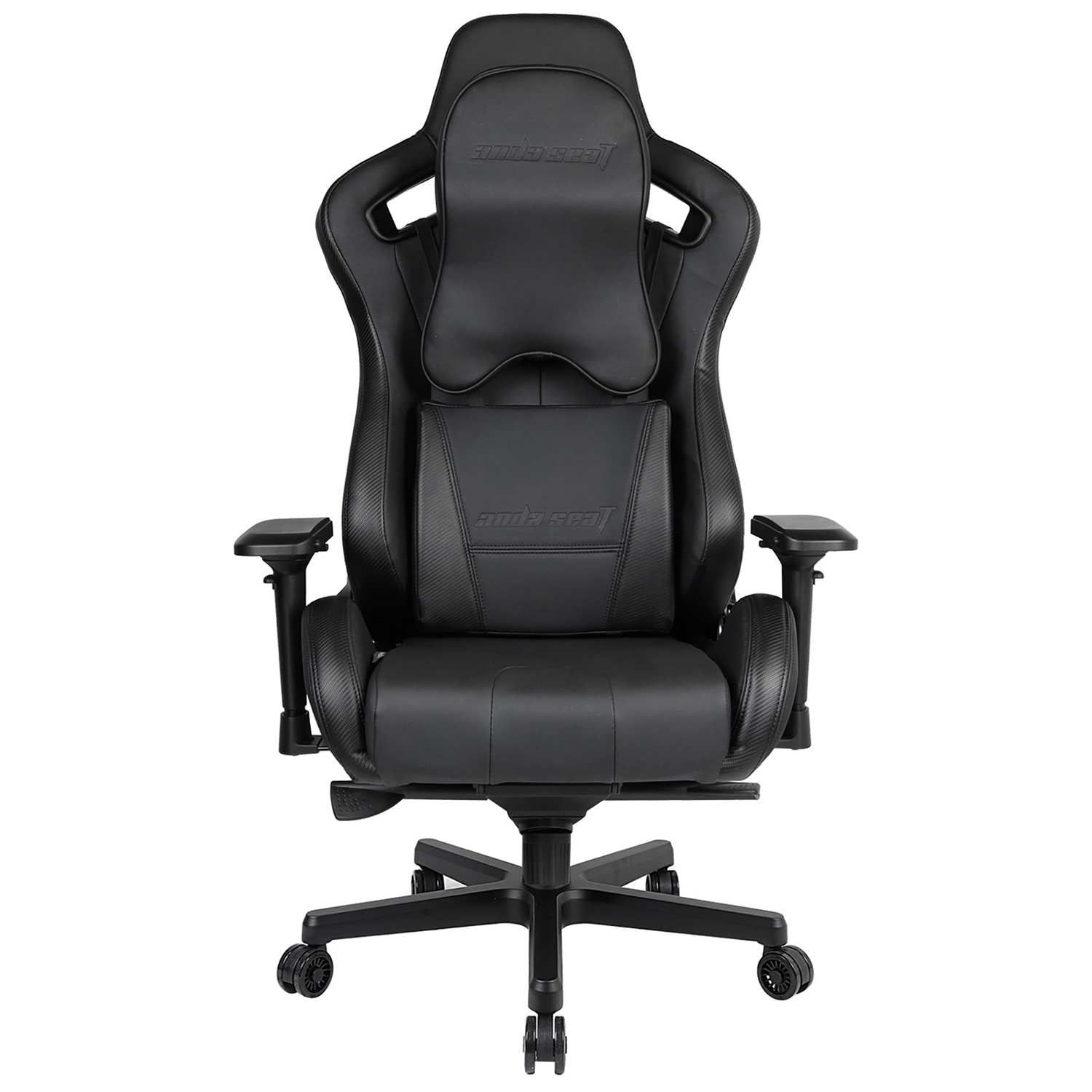 Gaming Chair AD12XL-DARK-B-PV AndaSeat Dark Knight BLACK 4D Armrest 65mm wheels PVC Leather