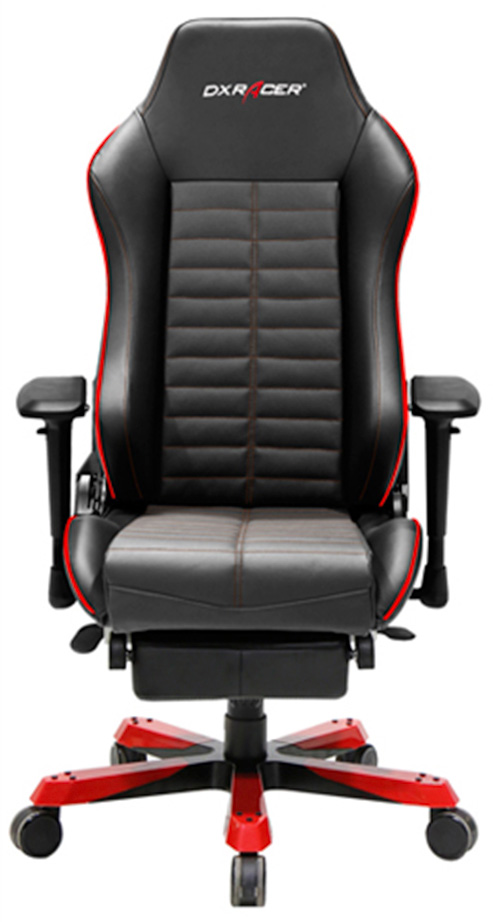 Кресло для геймеров DxRacer IRON OH/IA133/NR с подножкой (черно-красные) 150 кг